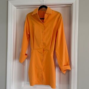 Tangerine shirt dress
